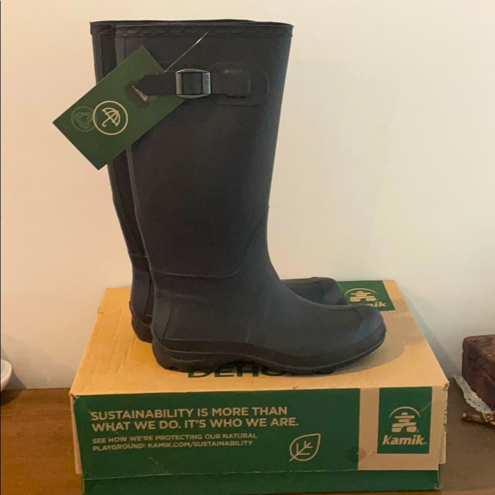 Black womens rain boots